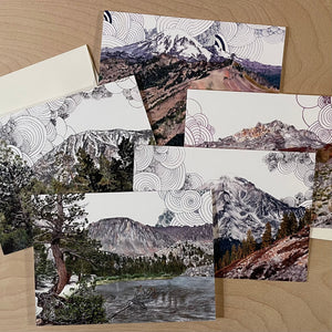 5 Iconic Mountains of the PCT with Swirlies (5 Greeting Cards Box Set)